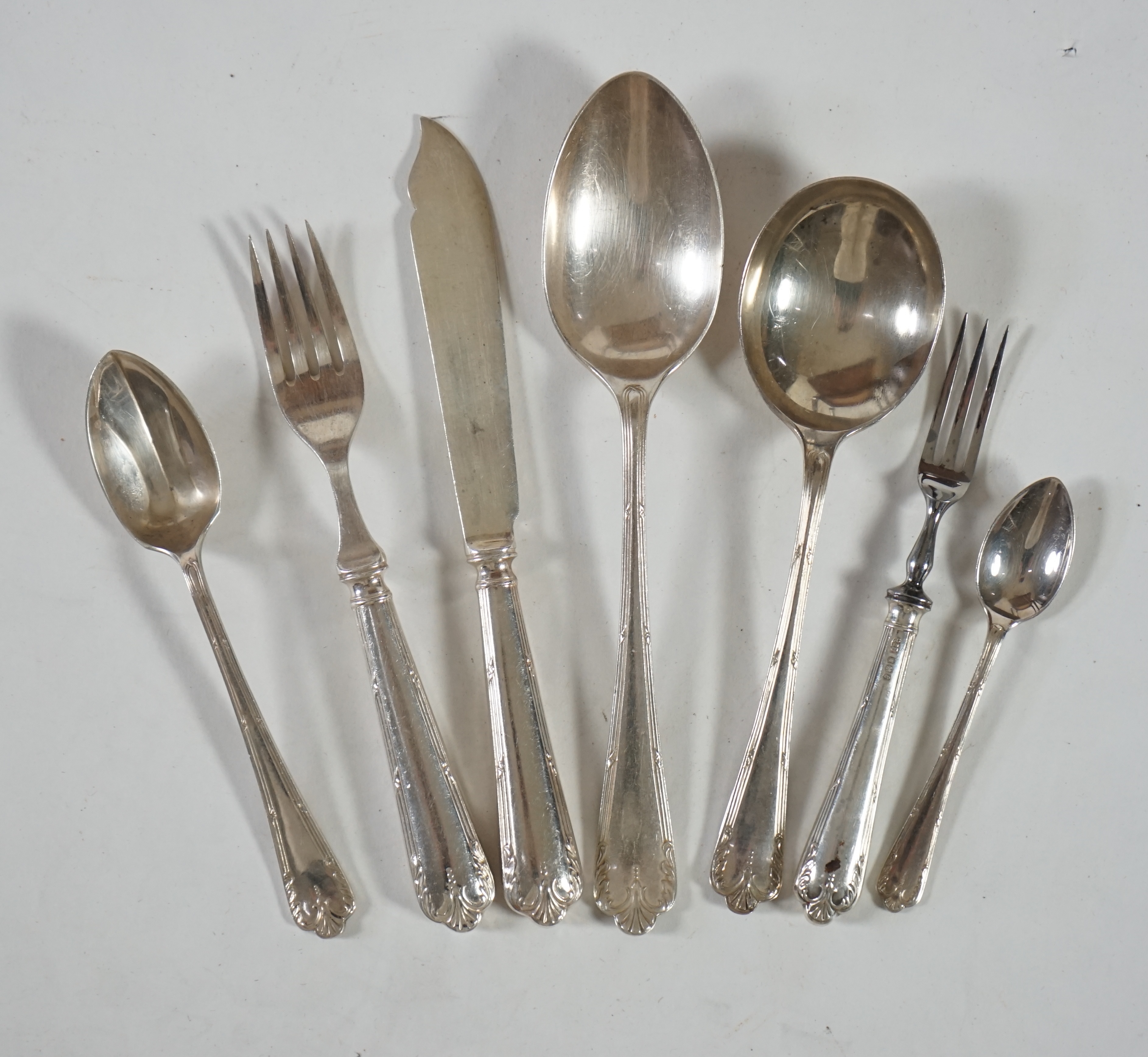 A 1960's canteen of silver cutlery for twelve by Roberts & Belk